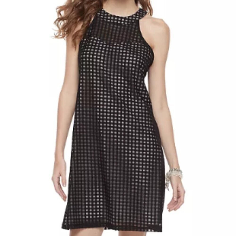 NWT Candie's grid halter shift dress sz M (juniors')